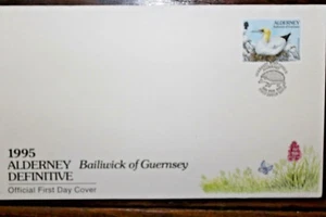 FRANCOBOLLI ALDERNEY 1995 "FAUNA FLORA BIRDS" BUSTA I° GIORNO FDC (CAT.IC) - Foto 1 di 1