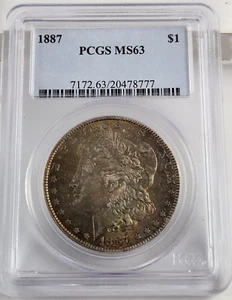 1887-P Morgan Silver Dollar PCGS MS63 Beautifully Toned - Picture 1 of 6
