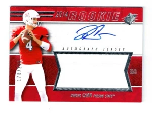 176/249 DEREK CARR 2014 SPx Rookie Auto Signed Jersey Raiders Autographed Card - Picture 1 of 2