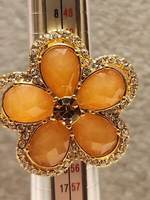 Anillo Joan Rivers Melocotón Floral Bling Talla 6 Foto 1 de 4