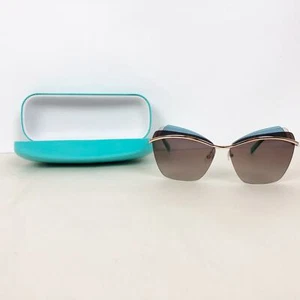 EMILIO PUCCI Women's EP 113 Gold Rimless Metal Blue Cat Eye Sunglasses NWT - Picture 1 of 11