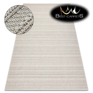 MODERN flat-woven RUGS 'JERSEY' strucrural cream durable easy to clean lines - Picture 1 of 11