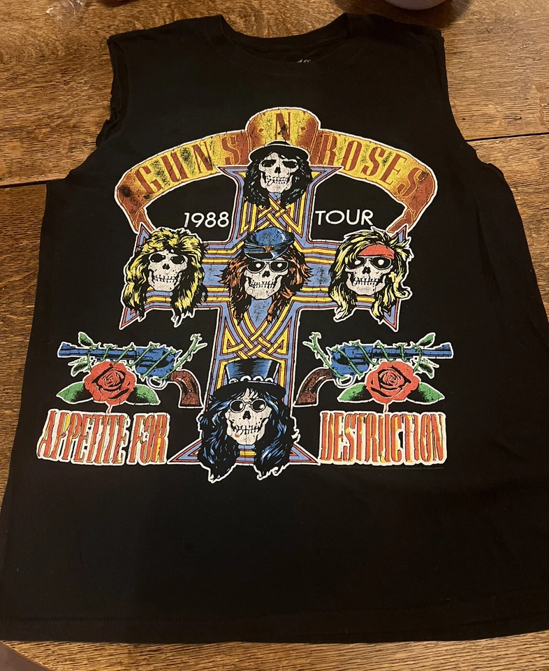 Vintage GUNS N' ROSES Tour T Shirt 1988 Original Appetite For Destruction  - Image 1 of 4