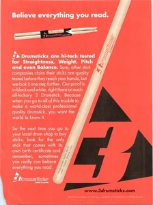 2007 3 Drumsticks Druckanzeige 3er pro Paar Hi-Tech Geradheit Gewicht Tonhöhe Balance - Bild 1 von 1