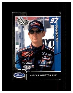 2002 Press Pass Trackside #19 Kurt Busch AUTOGRAPHED IN PERSON MARTINSVILLE