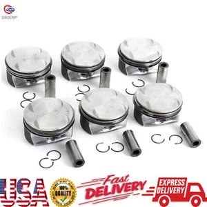 For Mercedes-Benz CLK350 C350 E350 M272 GLK350 3.5L 6x Pistons & Rings Set STD - Picture 1 of 3