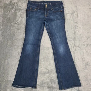 American Eagle Jeans Womens 4 Short Artist Bootcut Stretch Blue Dark Wash - Foto 1 di 12