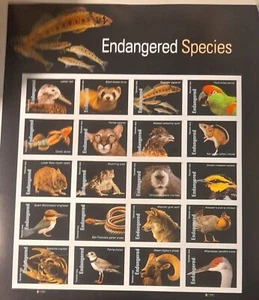 (2) USPS Endangered Species Sheet of 20 Forever Stamps 40 Stamps Value 29.20 - Picture 1 of 2