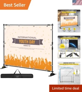 Backdrop Stand Aluminum 8x8 Ft Adjustable Portable Photo Booth Carry Bag Use - Picture 1 of 11