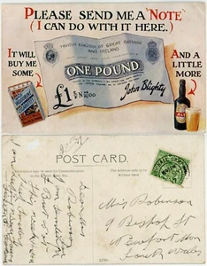 GB 1917 SCHATZBANKNOTE POSTKARTE POSTGEBRAUCHT PARK HALL CAMP ALE + HOLZBINES - Bild 1 von 3