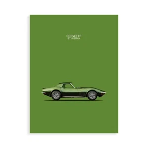 Stampa su Tela su Carta Poster o Quadro Rogan Mark Corvette Stingray 1970 Green - Imagen 1 de 2