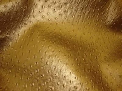 Gold Metallic Ostrich Upholstery faux leather Vinyl fabric auto seat decor diy  - Image 1 of 2