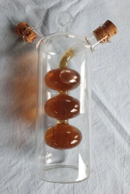 Essig-in-Ölkaraffe, 2in1 Glas Essig-Öl-Flasche Öl/Essigspender, 1x benutzt - Bild 1 von 4