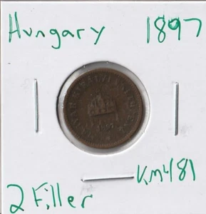 Moneda Hungría 2 Relleno 1897 KM481 - Imagen 1 de 4
