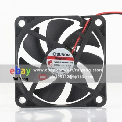 Sunon HA60151V4-000C-999 DC12V 0.05A 0.6W 6015 2-Wire Axial Original Cooling Fan - Image 1 of 4