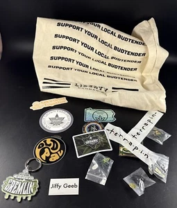 Liberty Cannabis Hemp Bag With 15 Promotional Items Stickers Earrings Keychain - Picture 1 of 9