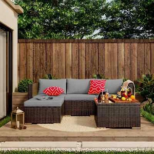 Patio Furniture Set Clearance,  5 Piece Outdoor Sectional Furniture Chair Set wi - Picture 1 of 4
