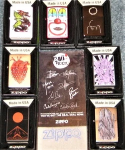 ZIPPO Art of Rock SET Cavelera DAILOR Booboo HARVEY Benante IMPROTA Duplantier + - Picture 1 of 9