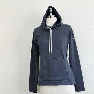 Columbia Women Small Hoodie Pullover Omni-Wick Advanced Evaporation Navy Stripe - Picture 1 of 6