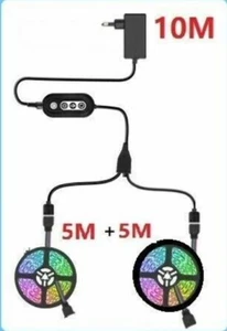 2 x 5M Bluetooth LED Strip Tape Lights Music Sync 5050 RGB APP Remote Light+UK - Picture 1 of 12