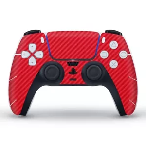 Adesivo pelle controller PS5 fibra di carbonio rosso decalcomania vinile PlayStation 5 - Foto 1 di 1