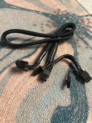 CORSAIR  CX550M  CX650M  CX750M  RM650X  8 PIN TO DUAL 8 PIN PCIE VGA POWER CAB - Image 1 of 4