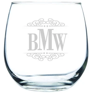 Graviertes personalisiertes individuelles stielloses Rotweinglas Monogramm oder Ihre Spezifikationen - Bild 1 von 3