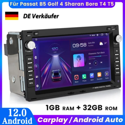 Für Passat B5 Golf 4 Sharan Bora T4 T5 7" Autoradio GPS Navi DAB+ BT RDS Carplay - Bild 1 von 4