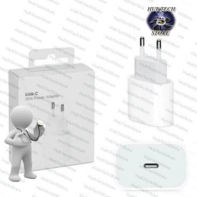 Caricabatteria CARICATOR RAPIDO USB‑C 20W Per Apple iPhone X 11 12 13 14 Pro Max - Immagine 1 di 2