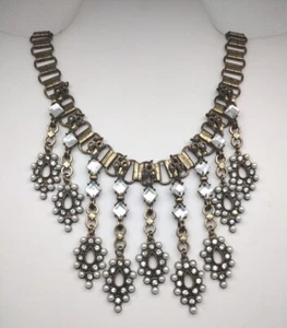 Gold Water Drop Dangle Pendant Choker Bib Necklace Jewelry Gift Victorian Style - Picture 1 of 3