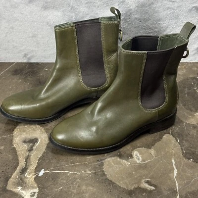 Cole Haan X NikeAir Evan Chelsea Cuero Impermeable Talla 6B Botas Zapatos Verde Foto 1 de 4