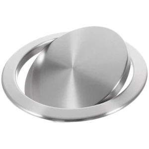 Stainless Steel Trash Can Lid Kitchen Silver Cans Flap Office Dad - Picture 1 of 11