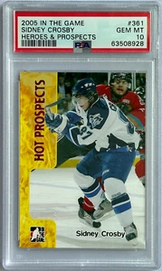 2005 Nel Gioco SIDNEY CROSBY #361 RC Rookie Heroes & Prospects - PSA 10 - Foto 1 di 4
