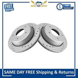 NEW Rear Drilled Slotted & Coated Disc Brake Rotor Set For 1994-1996 Chevy - Foto 1 di 6