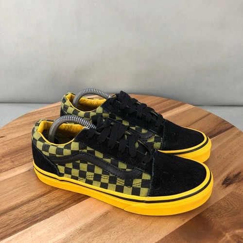 Scarpe da skate Vans Oldol Skoolers s acacchi scac nerele giallei giovan tag