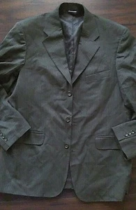 FERRETTI UOMO Men Blazer Sport Coat Suit Jacket Taupe Pinstripe 40R 3 bttn Y10 - Picture 1 of 5