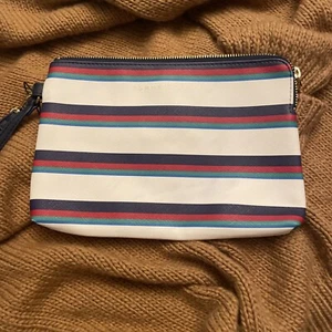 Tommy Hilfiger Striped Wristlet Clutch Purse - Picture 1 of 8
