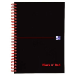 UK Black N Red A5 Twinwire Card Cover Notebook Black Red High Quality - Picture 1 of 6