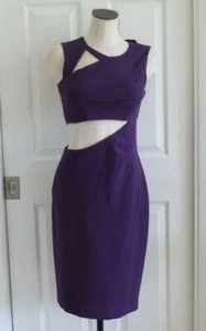 BCBG MAXAZRIA sexy Cocktailkleid Cutouts TRAUBE Krepp Strick tailliert LAURA 6 S $ 298 - Bild 1 von 12