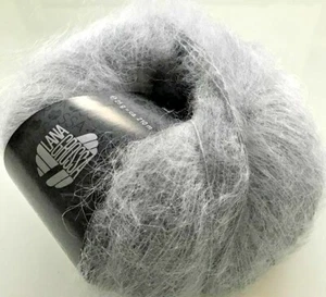 (kg/298€) Silkhair Lana Grossa  2x25g Fb. 94 graphitgrau Kid Mohair Seide - Bild 1 von 2