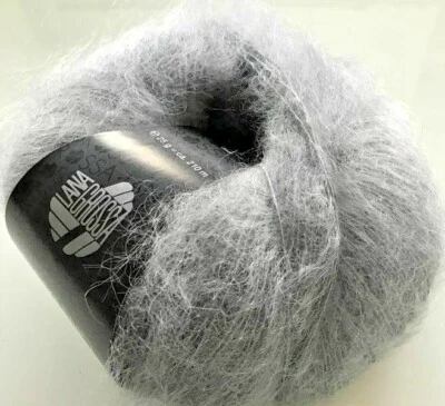 (kg/356€) Silkhair Lana Grossa  25g Fb. 94 graphitgrau Kid Mohair Seide - Bild 1 von 2