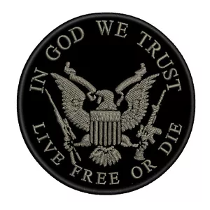 Live Free or Die Patch Embroidered Hook Loop Applique Biker Emblem Tactical - Picture 1 of 12