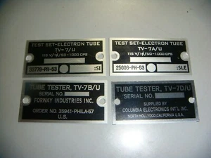 (PickOne) TV-7 TV-7/U TV-7A/U TV-7B/U TV-7D/U Name ID Tag Plate Label -Free Ship - Picture 1 of 5