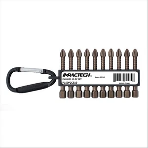 Juego de brocas de potencia de impacto Phillips Vega IMPACTECH 10 piezas 2" #2 con mosquetón - Imagen 1 de 1