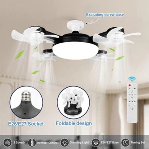 3 Gears Dimming Hanging Fan with LED Light Electric Cordless Fan Living Room - Picture 1 of 14