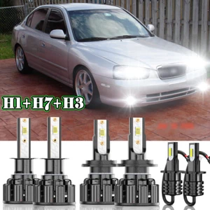 For Hyundai Elantra 2001-2003 6X LED Headlight + Fog Bulbs Combo Kit White - Picture 1 of 20