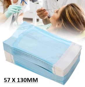 SELF SEALING STERILISATION POUCHES - 57MM X 130MM - MEDICAL AUTOCLAVABLE BAGS - Picture 1 of 5