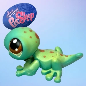 LPS Littlest Pet Shop #111 Green Lime Gecko Echse Brown Dot Eyes #2 - Bild 1 von 7