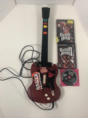 Guitar Hero Red Octane Wired Controller (PS2) PSLGH & Three Game Bundle Tested - Image 1 of 4