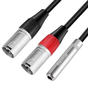 1/4 inch Female to Dual XLR Breakout Cable, 6.35mm TRS to 2 XLR Male Audio Co... - Picture 1 of 5